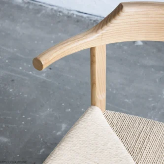 Detail of Paper Rope Final Chair in natural ash by Hans Wegner.