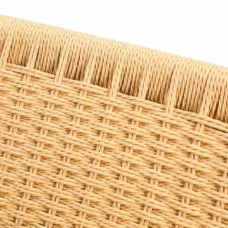 Detail of paper rope CH25 Easy Chair in natural ash by Hans Wegner.