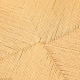 Detail of paper rope Peacock Chair in natural ash by Hans Wegner.