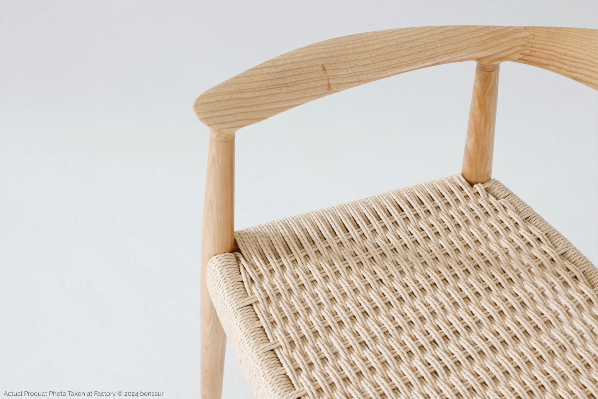 Hans Wegner_Round Chair_Replica_Paper Rope_Natural_Ash_Detail_2 Detail of Paper Rope Round Chair in natural ash by Hans Wegner.