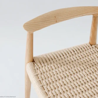 Detail of Paper Rope Round Chair in natural ash by Hans Wegner.