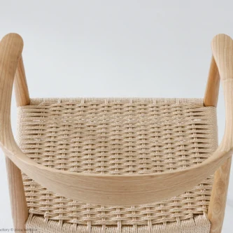 Detail of Paper Rope Round Chair in natural ash by Hans Wegner.