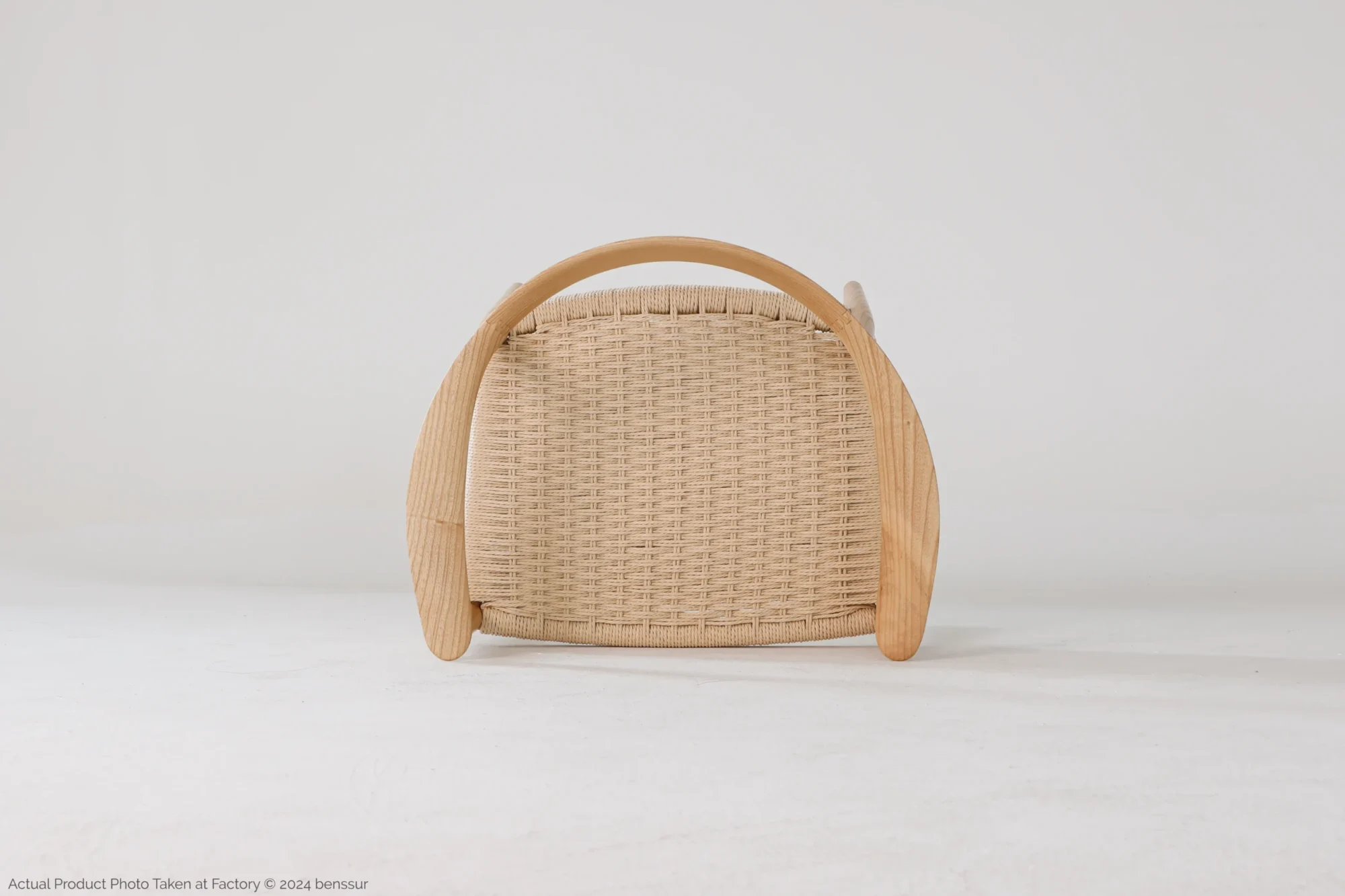 Hans Wegner_Round Chair_Replica_Paper Rope_Natural_Ash_Top Paper Rope Round Chair in natural ash by Hans Wegner, top view.