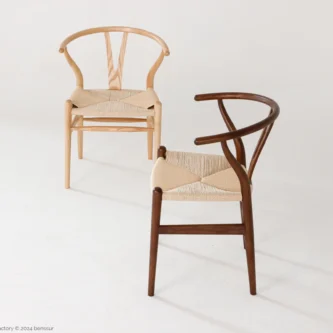 Detail of Paper Rope Wishbone Chair in ash by Hans Wegner.