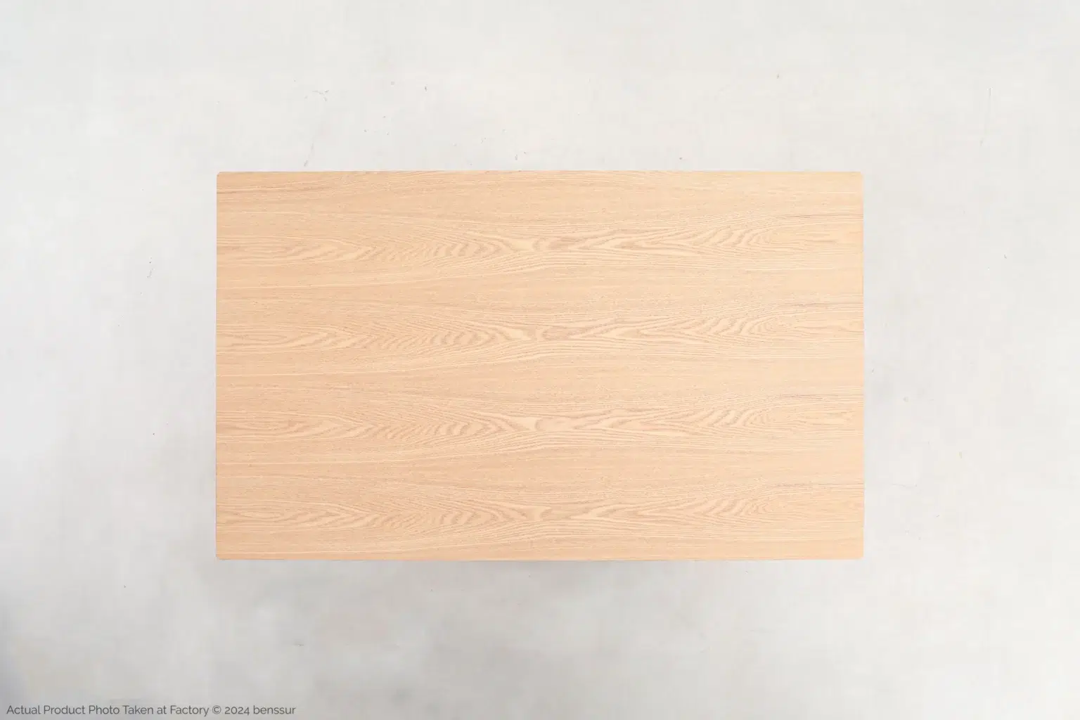 Jean Prouvé_S.A.M No.502 Table_Replica_Natural_Ash_Top A rectangular wooden table top with a light natural finish, viewed from above, set against a plain light background.