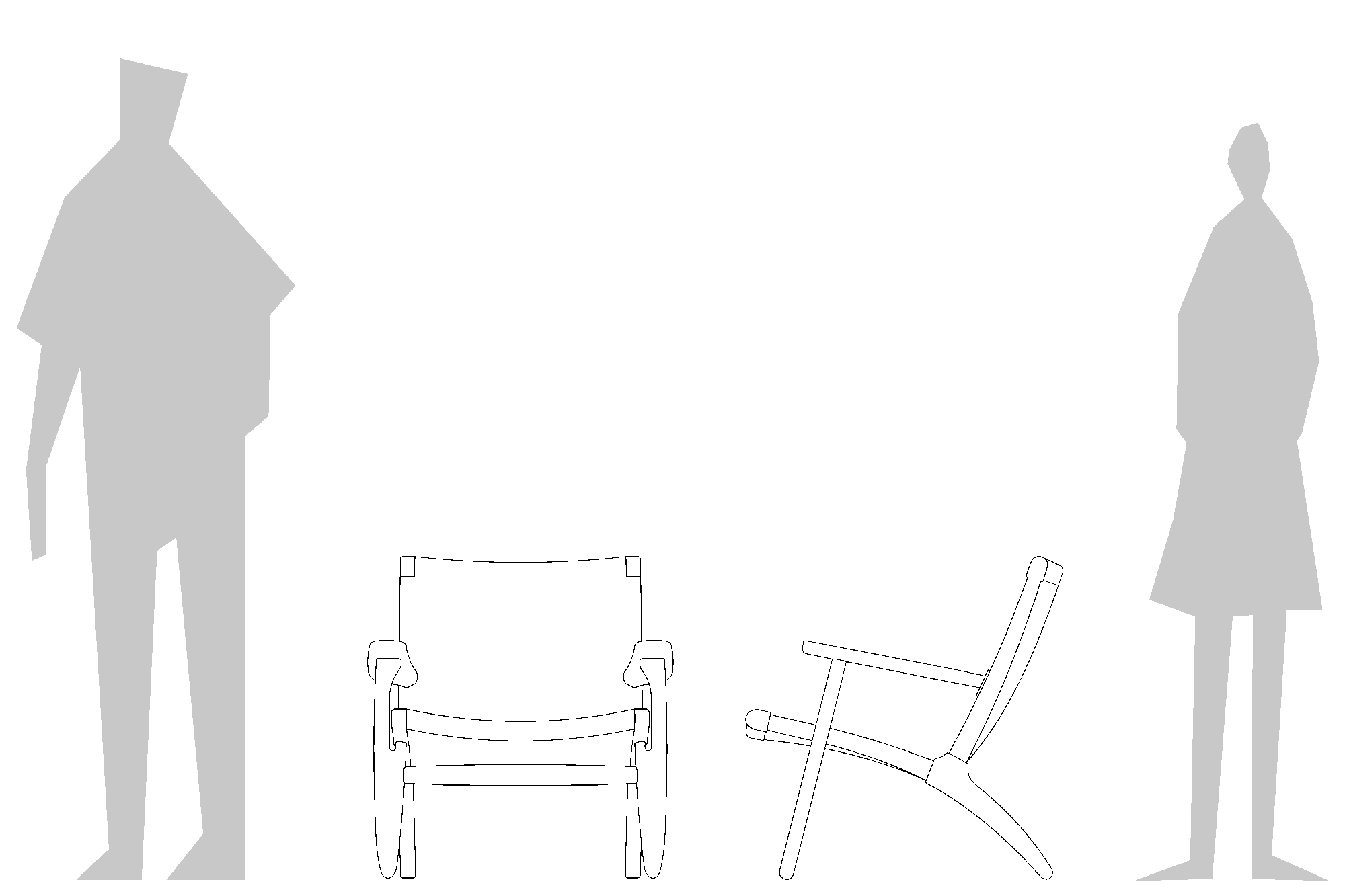 Hans Wegner_CH25 Easy Chair_Replica_Size Guide 2d size guide for CH25 Easy Chair by Hans Wegner