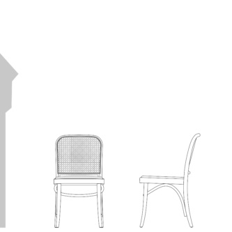 2d size guide for No.811 Chair by Josef Hoffmann