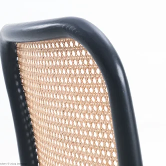 Detail of upholstered No.811 Chair in black ash by Josef Hoffmann.