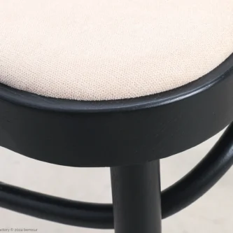 Detail of upholstered No.811 Chair in black ash by Josef Hoffmann.