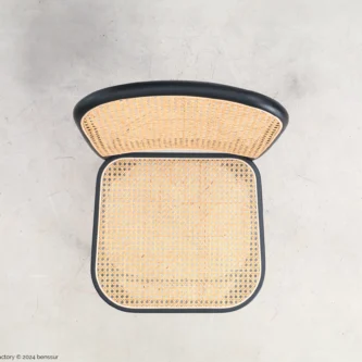 Woven Caning No.811 Chair in black ash by Josef Hoffmann, top view.