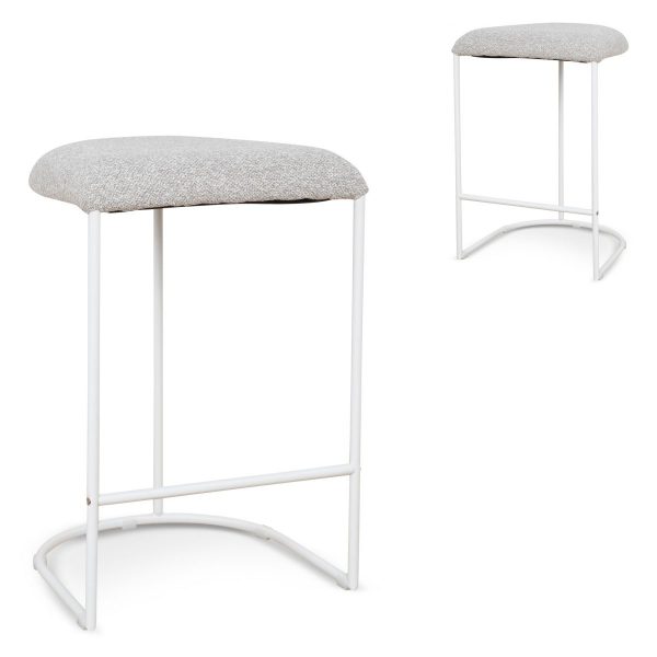 VELOLORA Bar Stool - White & Clay Grey