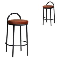 SALOLA Bar Stool - Black & Burnt Brown