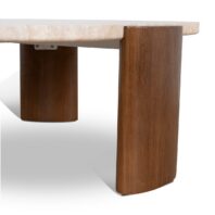 NORISA Coffee Table - Walnut & Travertine