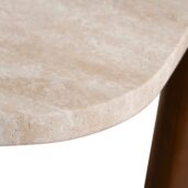 NORISA Coffee Table - Walnut & Travertine