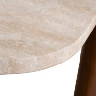NORISA Coffee Table - Walnut & Travertine