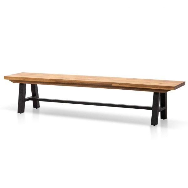 NELODA Outdoor Bench - Natural & Black