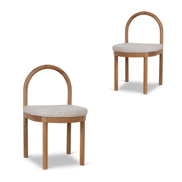 DARIDA Dining Chair - Natural & Pale Beige