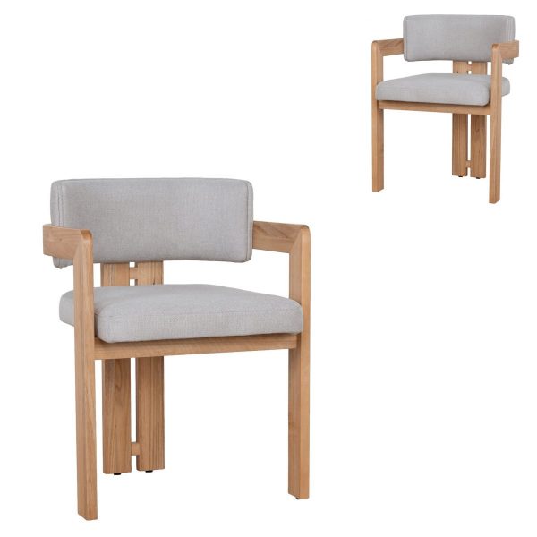 RALERIVA Dining Chair - Natural Ash & Stone Beige