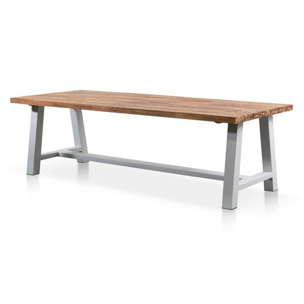 NALONI Outdoor Dining Table - Natural & White