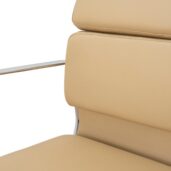 FENAMA Office Chair - Light Brown Leather & Silver