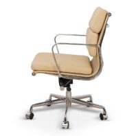 FENAMA Office Chair - Light Brown Leather & Silver