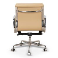 FENAMA Office Chair - Light Brown Leather & Silver
