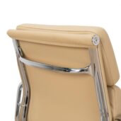 FENAMA Office Chair - Light Brown Leather & Silver