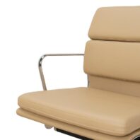 FENAMA Office Chair - Light Brown Leather & Silver