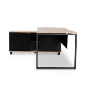KIRAMI Desk - Natural & Black, Left Return