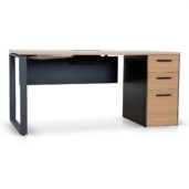 LOREVI Desk - Natural & Black