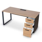 LOREVI Desk - Natural & Black