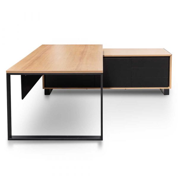 NARISA Desk - Natural & Black, Right Return