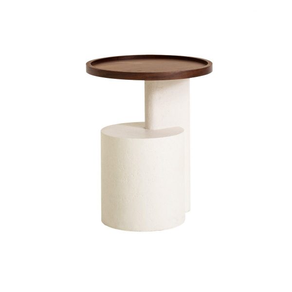 RELIMA Side Table - Walnut & White