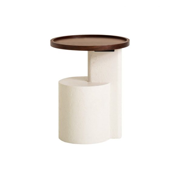 RELIMA Side Table - Walnut & White