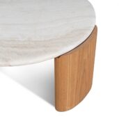 BELOVA Coffee Table - White Marble & Natural