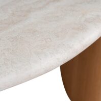 BELOVA Coffee Table - White Marble & Natural