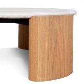 BELOVA Coffee Table - White Marble & Natural