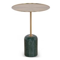 ZELALINA Side Table - Brushed Gold & Green Crystal