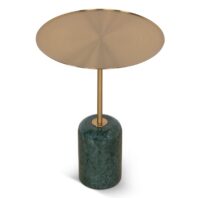 ZELALINA Side Table - Brushed Gold & Green Crystal