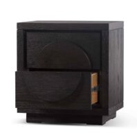 TALOLO Bedside Table - Textured Espresso Black