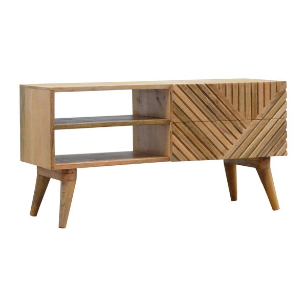 KIRORA TV Unit - 2 compartments, Oak-ish