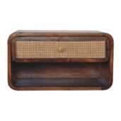 LOREMA Bedside Table - 3 drawers, Chestnut