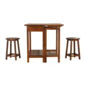 ZELESA Breakfast Table Set - Design A, Chestnut