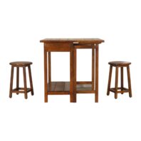 ZELESA Breakfast Table Set - Design A, Chestnut