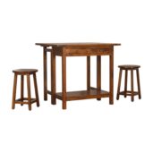 ZELESA Breakfast Table Set - Design A, Chestnut