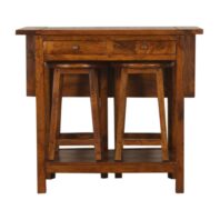 ZELESA Breakfast Table Set - Design A, Chestnut