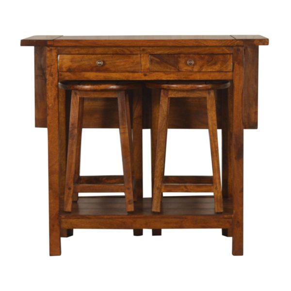 ZELESA Breakfast Table Set - Design A, Chestnut
