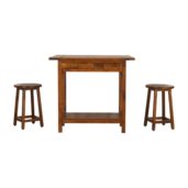 ZELESA Breakfast Table Set - Design A, Chestnut