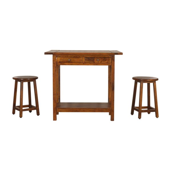 ZELESA Breakfast Table Set - Design A, Chestnut